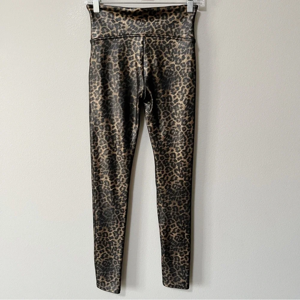 Spanx Faux Leather Leopard Leggings Leopard Shine Size Medium Animal Print - Picture 8 of 12